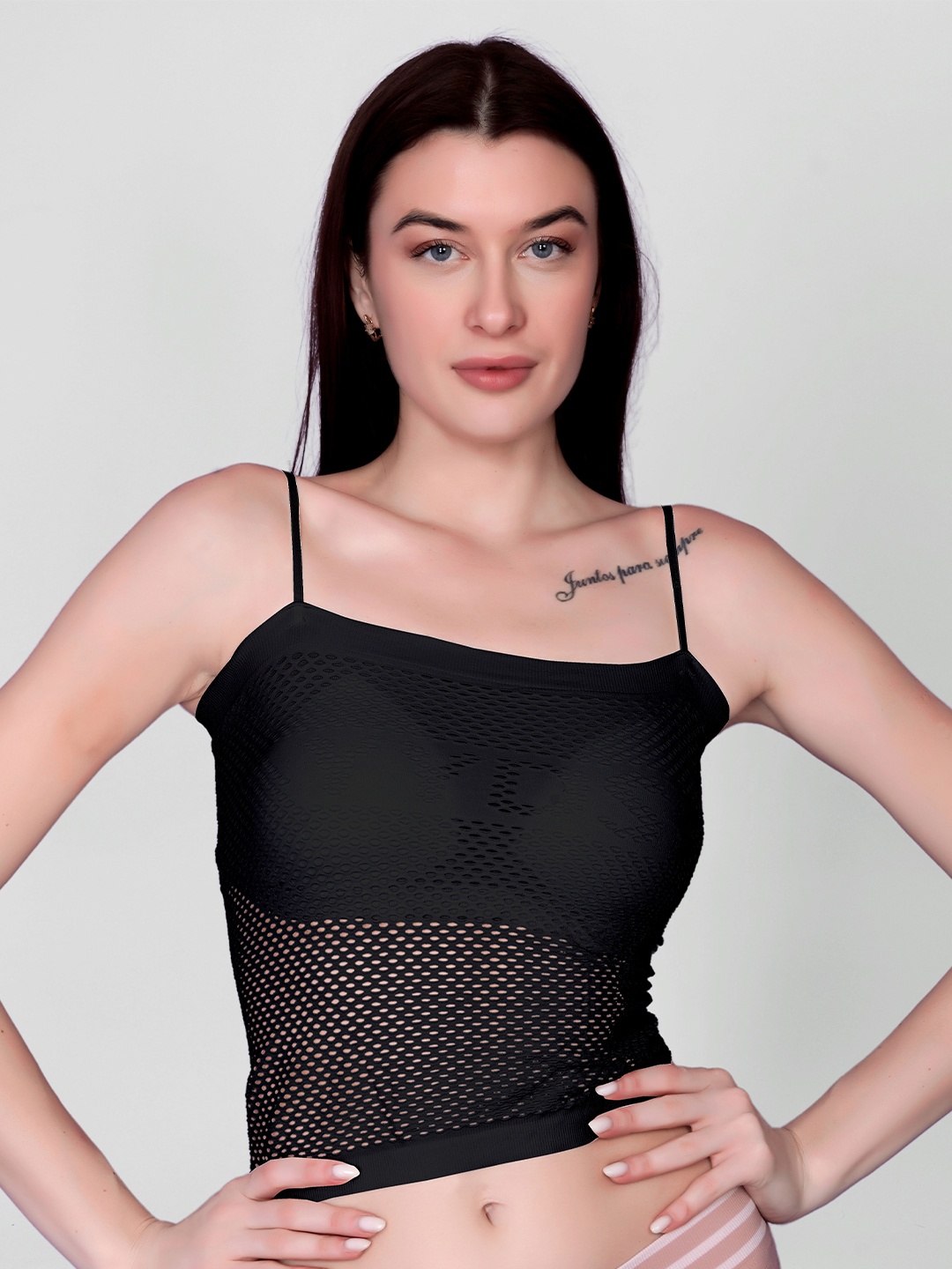 

Gopalvilla Full Coverage Lightly Padded Camisole Bra With All Day Comfort, Black