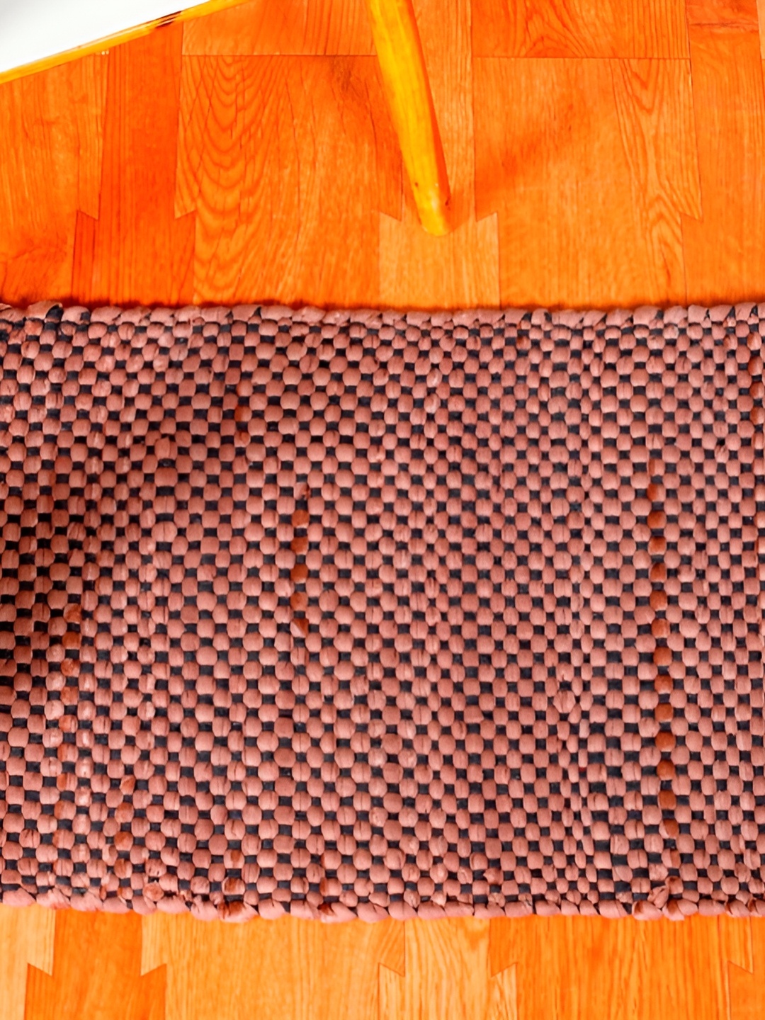

HANDICRAFT PALACE Peach & Brown Self-Designed Anti-Skid Doormat