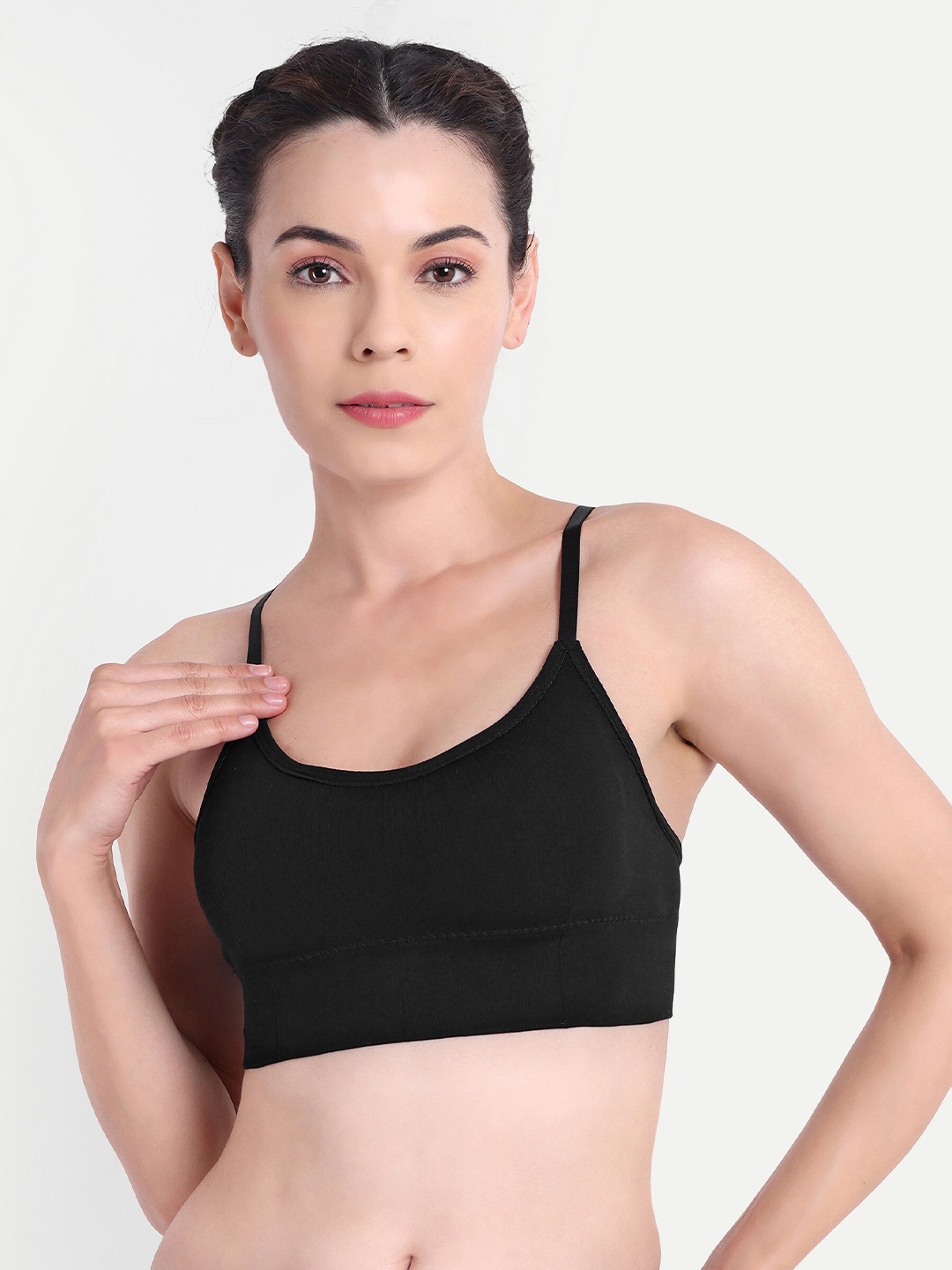 

Taslar Women Solid Full Coverage Lightly Padded Bra, Black