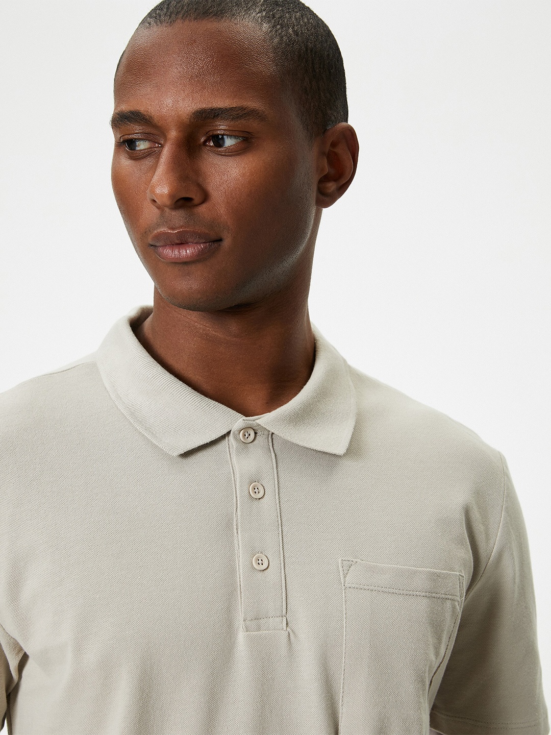 

Koton Polo Collar Cotton T-shirt, Beige