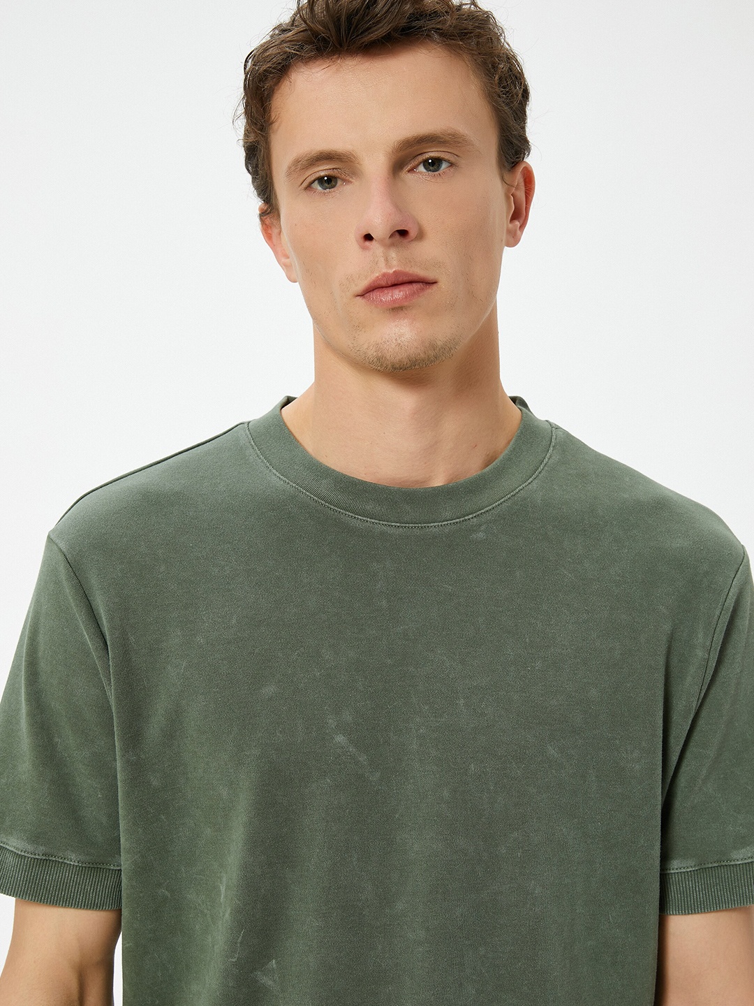 

Koton High Neck Cotton Oversized T-shirt, Green
