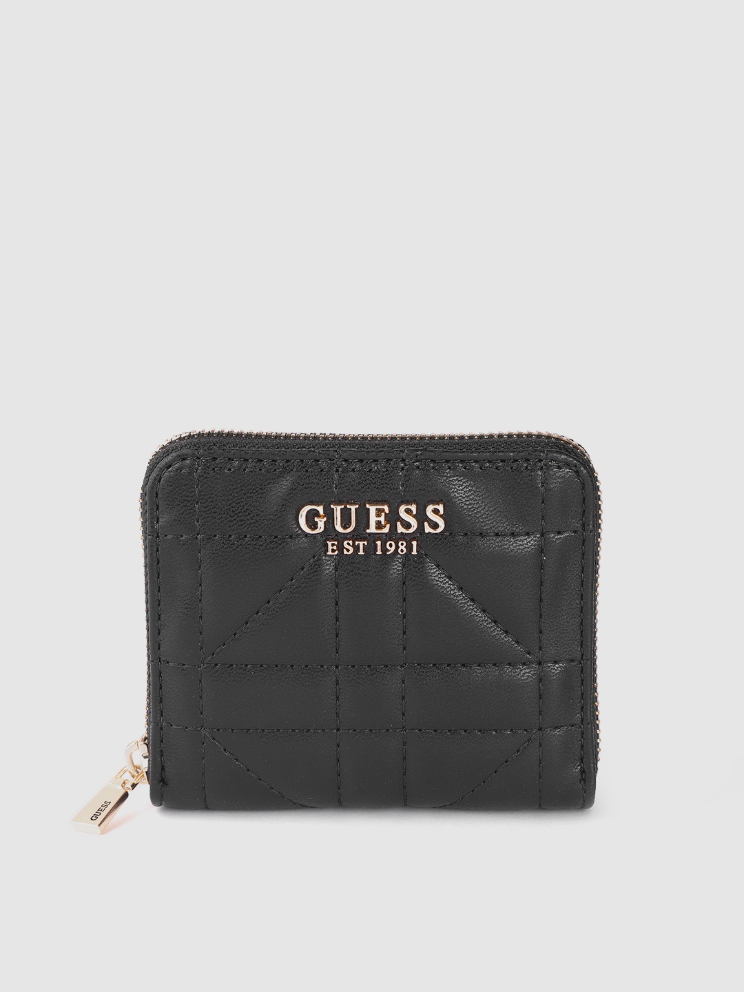 

GUESS Women Quilted Zip Around Wallet, Black
