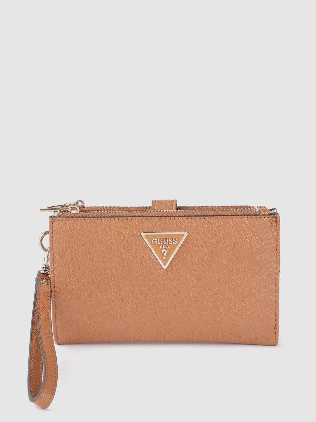 

GUESS Women Solid PU Two Fold Wallet, Tan