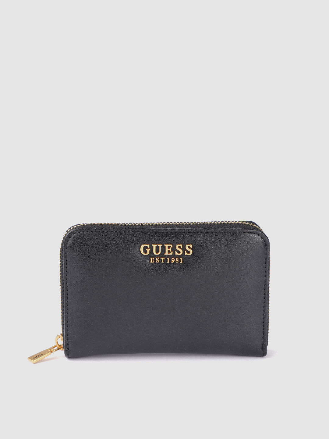 

GUESS Women Solid Zip Around Wallet, Black