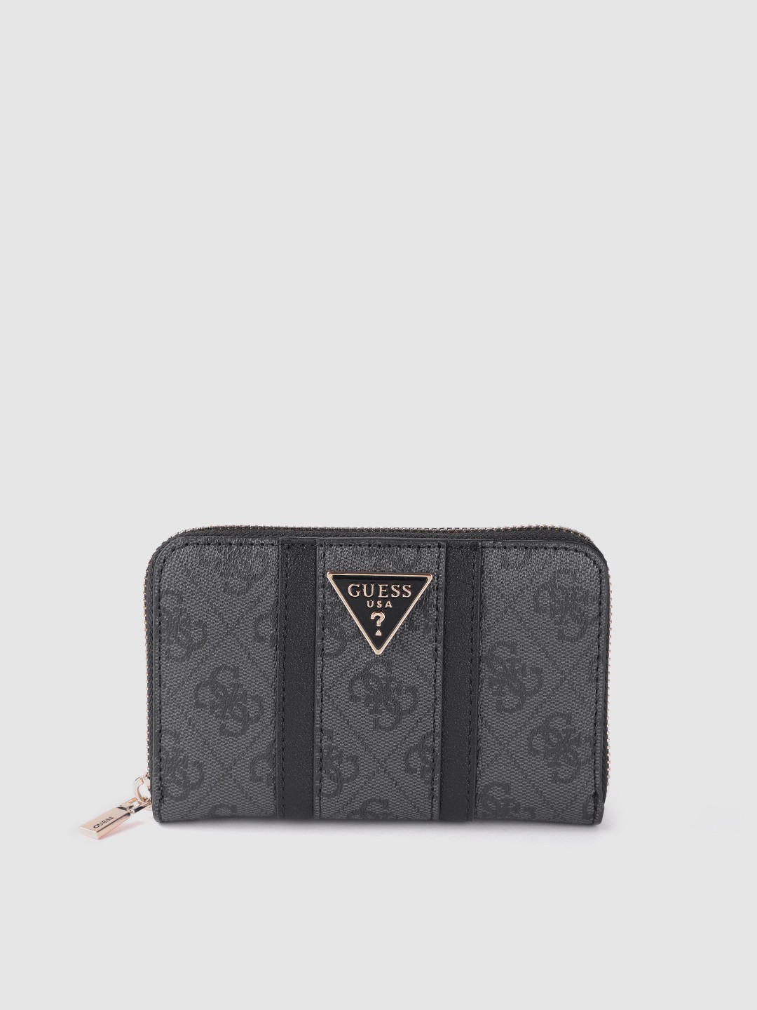 

GUESS Women Brand Logo Print Zip Around Wallet, Black