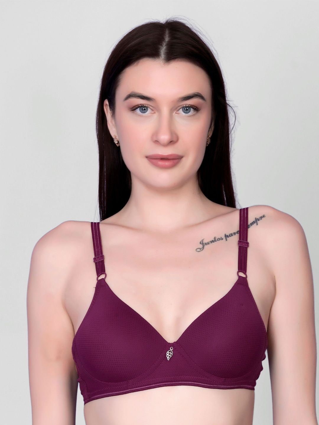 

Gopalvilla Full Coverage Lightly Padded T-shirt Bra With All Day Comfort, Maroon