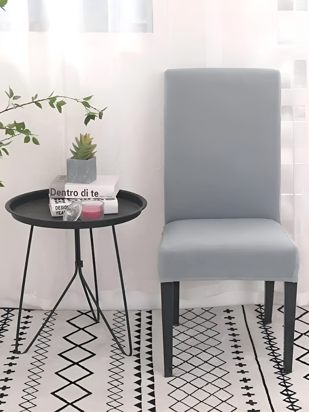 

B BESTILO Grey Stretchable Chair Cover