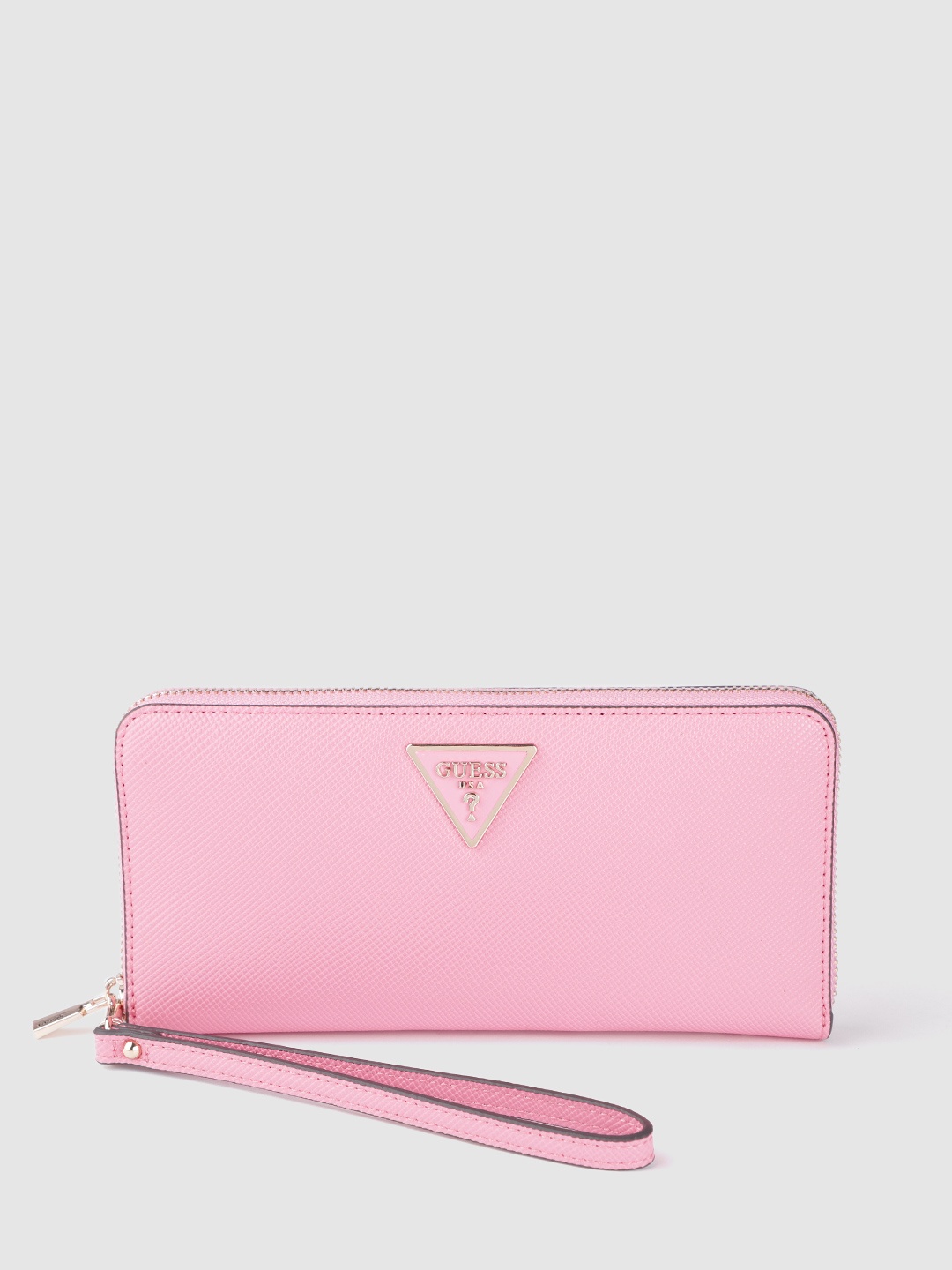 

GUESS Women Solid Zip Around Wallet, Pink