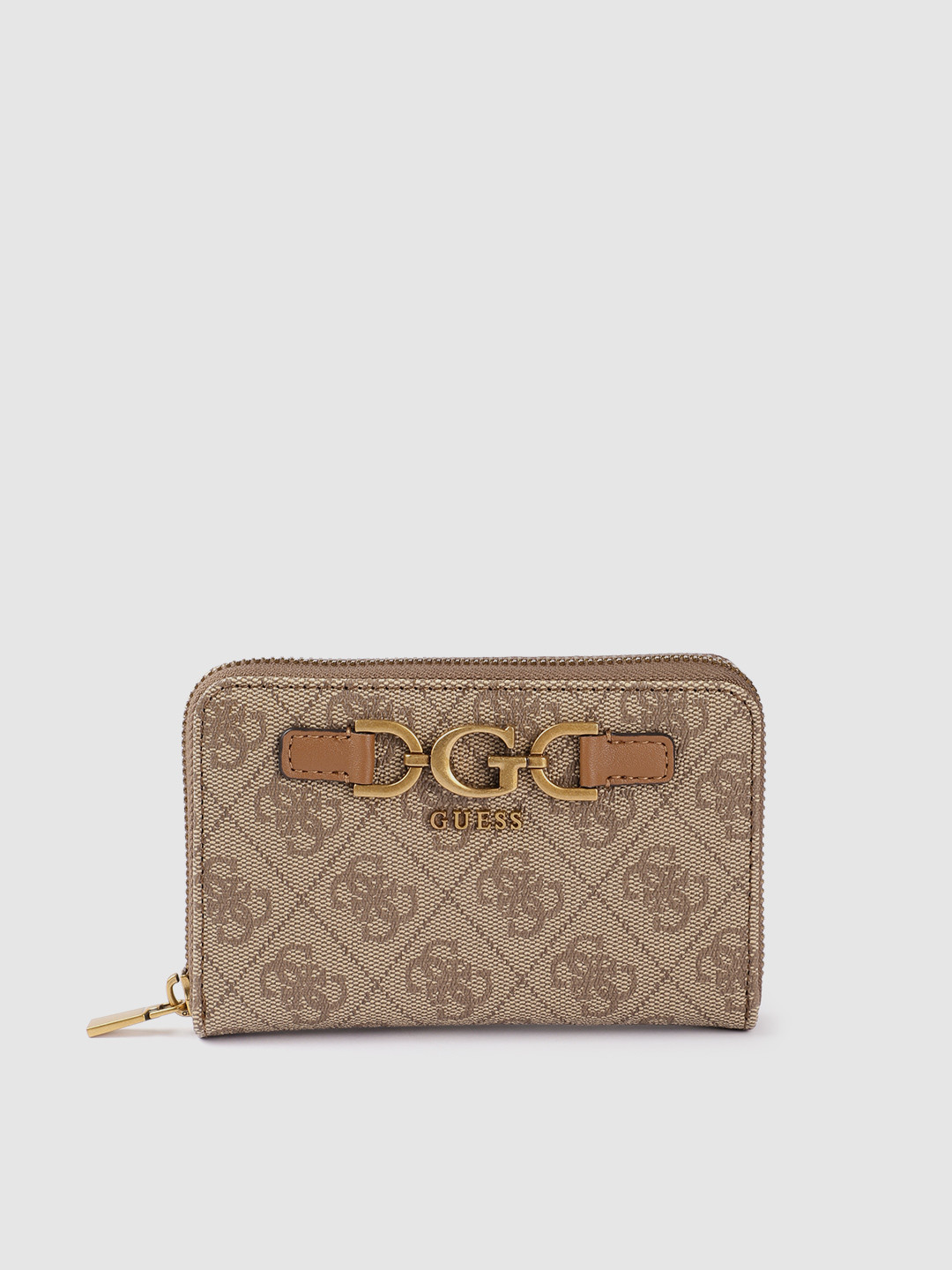 

GUESS Women Brand Logo Print Zip Around Wallet, Brown