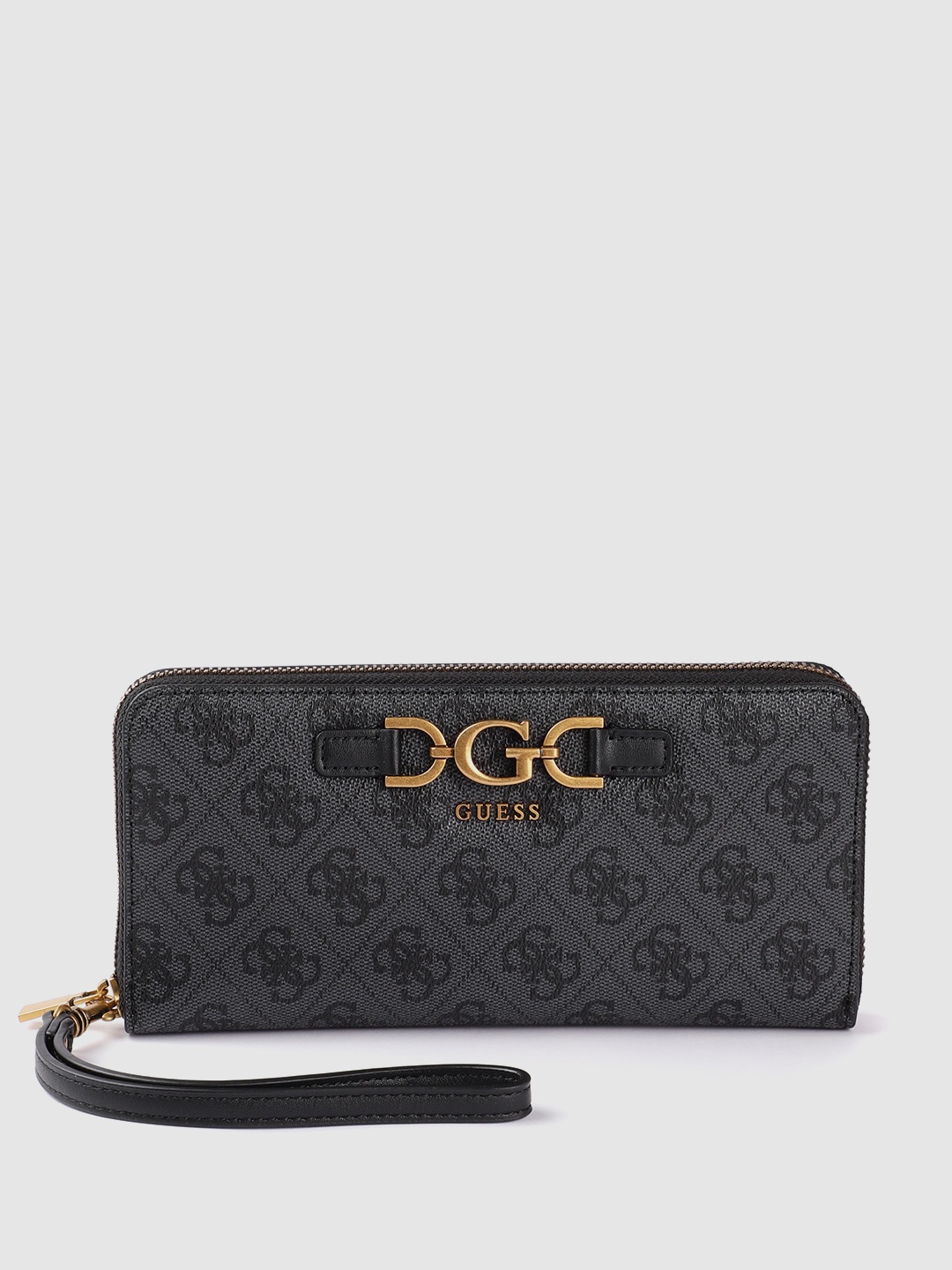 

GUESS Women Brand Logo Print Zip Around Wallet, Charcoal