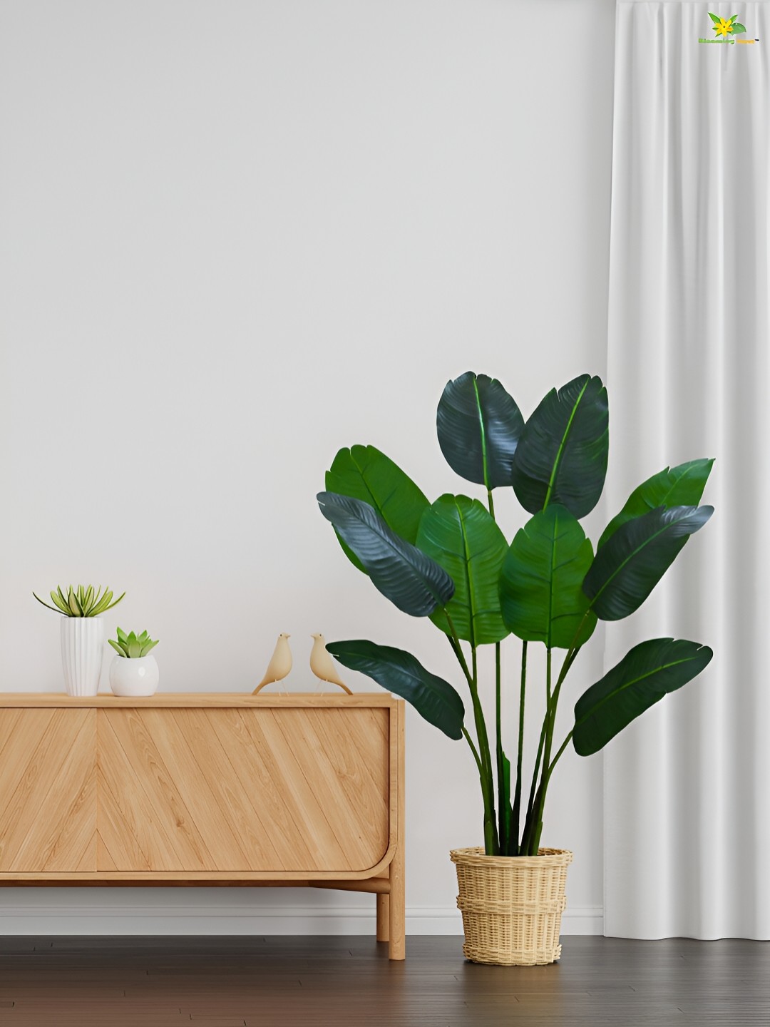 

Blooming Floret Green Non-Hanging Artificial Plant With Pot
