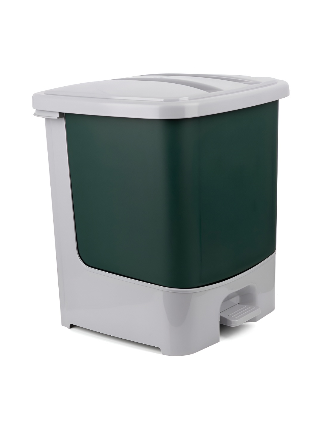 

Nayasa Green & White Step On Dustbin With Lid