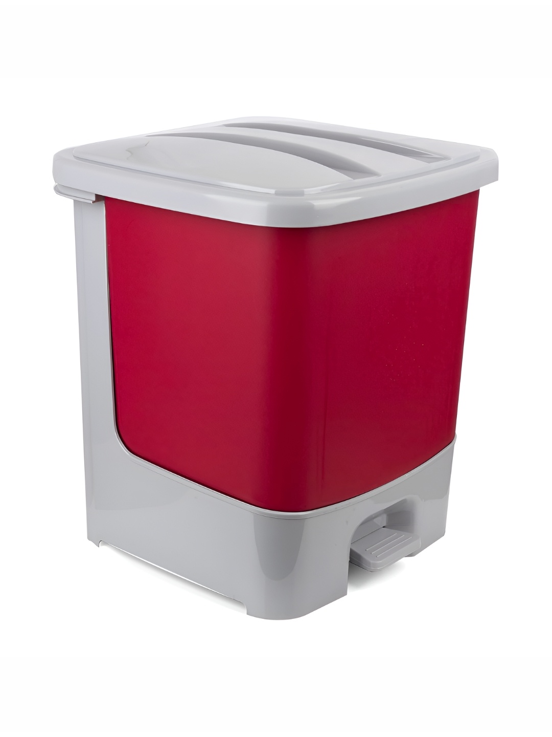 

Nayasa Red & White Step On Dustbin With Lid