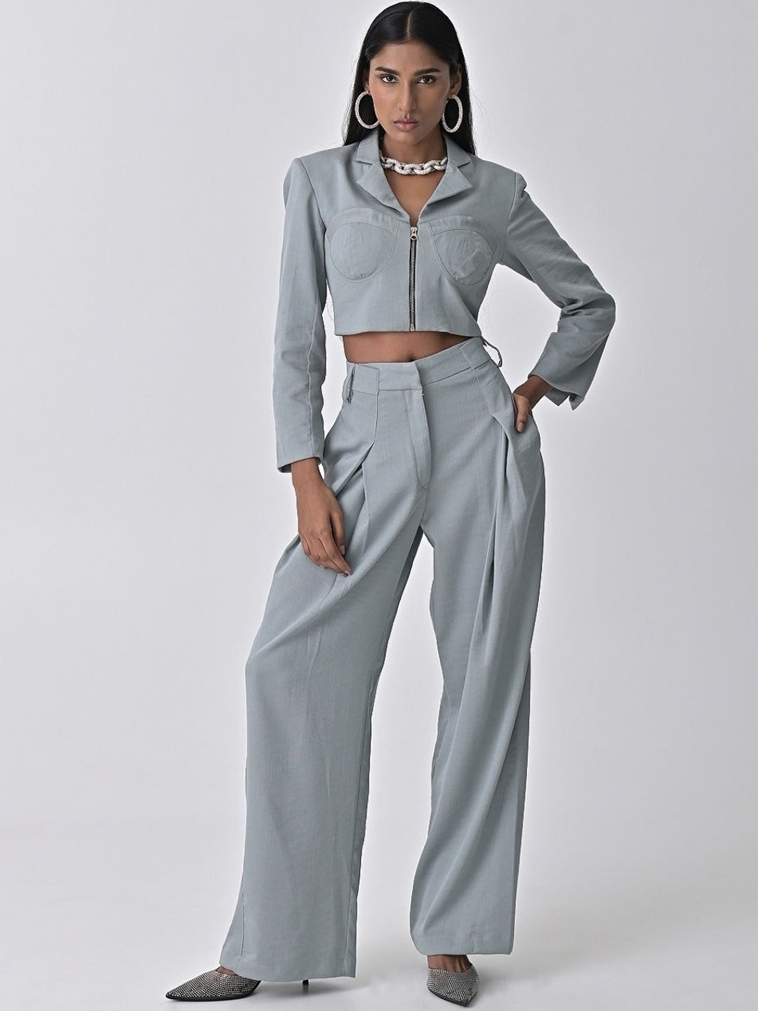 

MISSY Cropped Casual Blazer, Grey