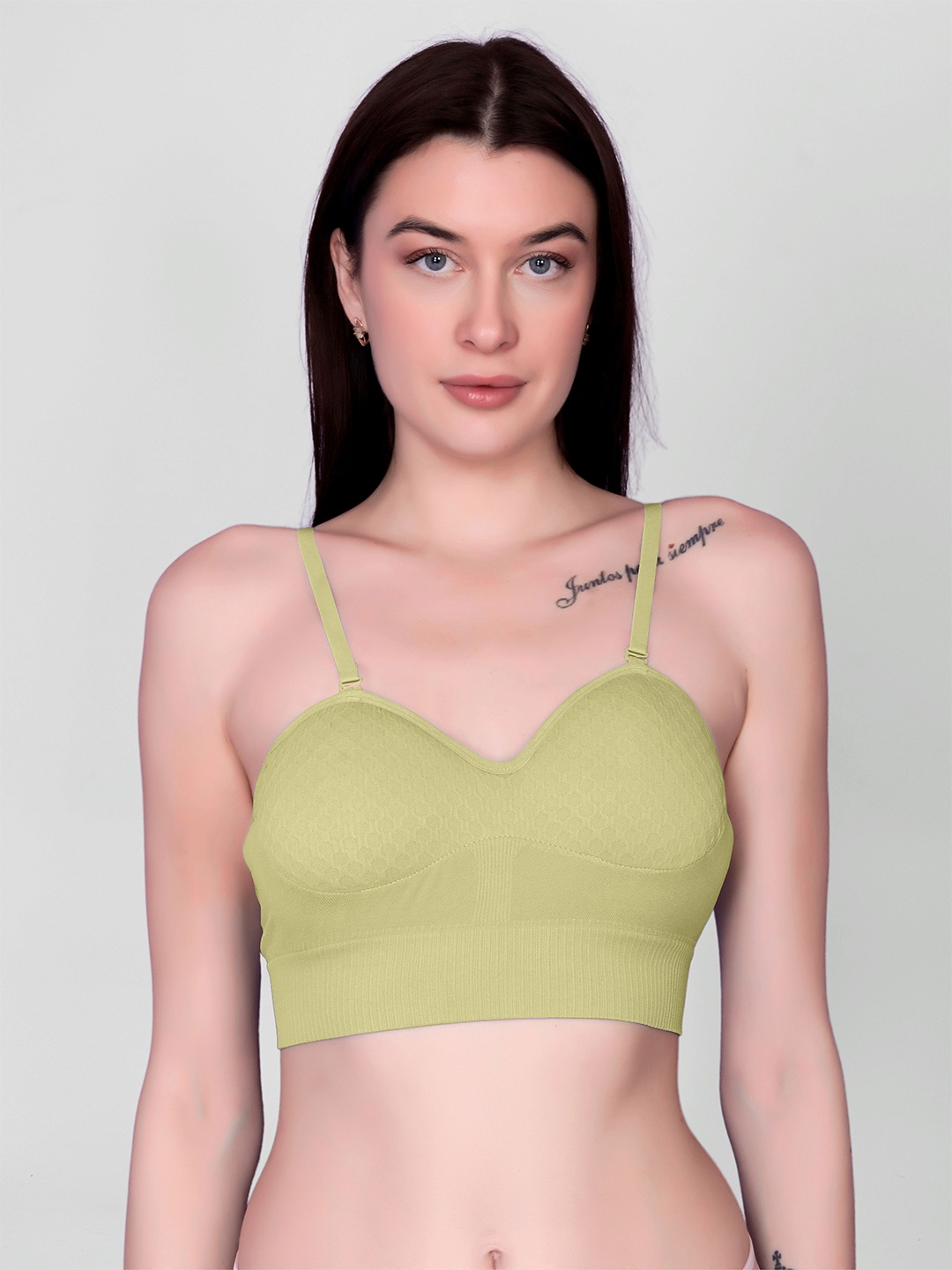 

Gopalvilla Full Coverage Heavily Padded Beginners Bra with All Day Comfort, Green