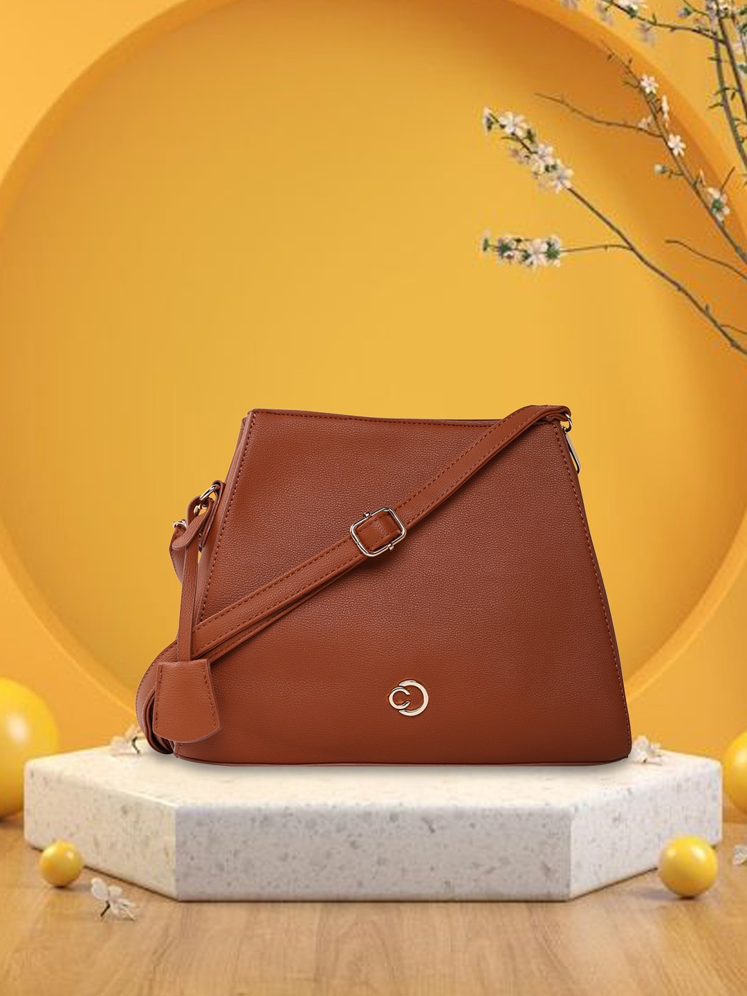 

Caprese Structured Shoulder Bag, Tan