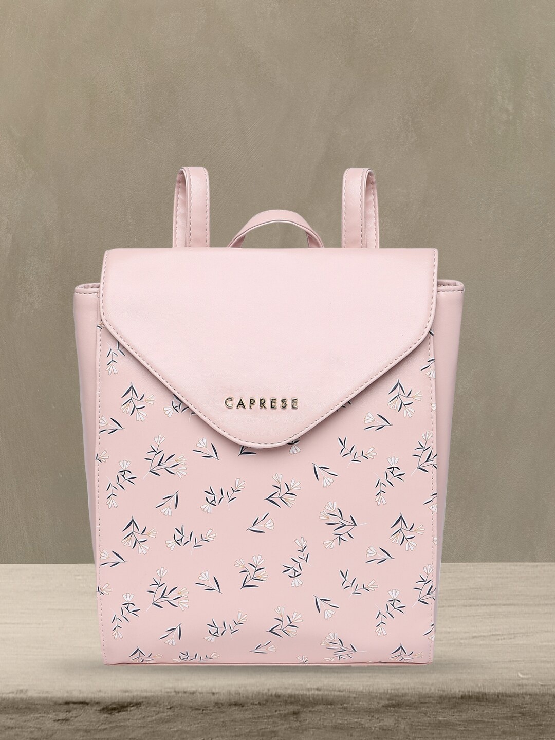

Caprese Floral Printed Backpack, Pink