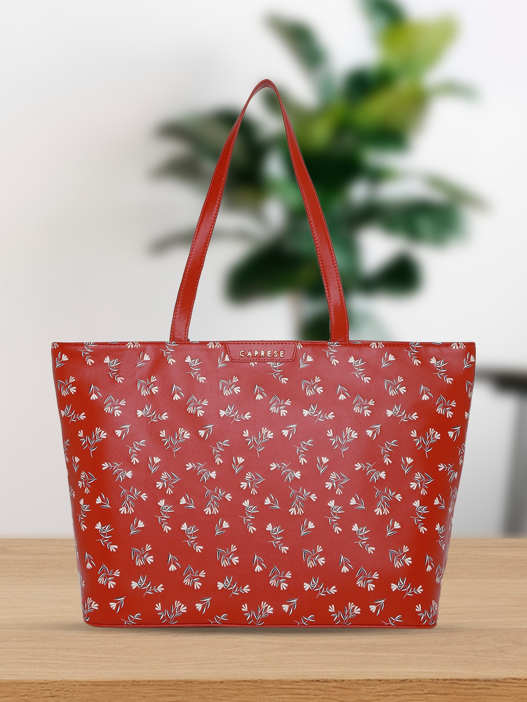 

Caprese Women Printed PU Oversized Shopper Tote Bag, Brown
