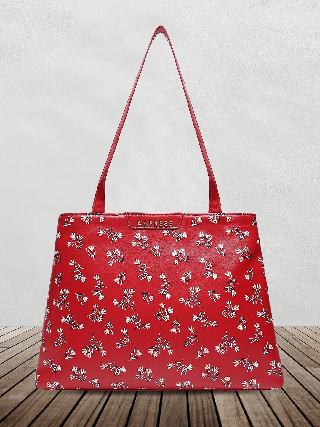 

Caprese Printed PU Structured Shoulder Bag, Red