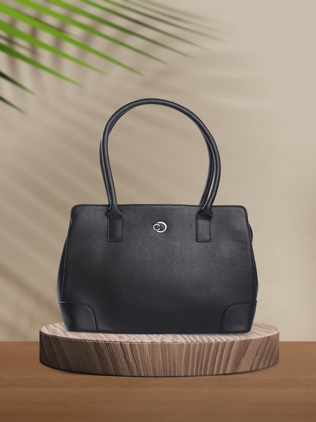 

Caprese Women PU Structured Handheld Bag, Black