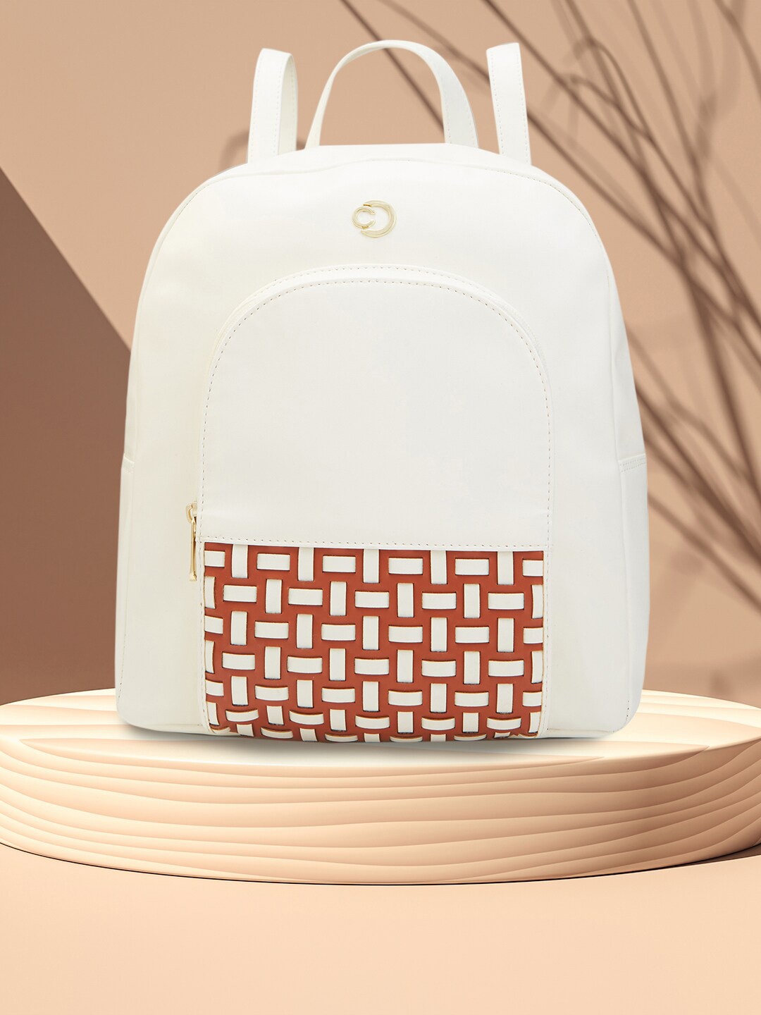 

Caprese Textured Ergonomic Backpack, White