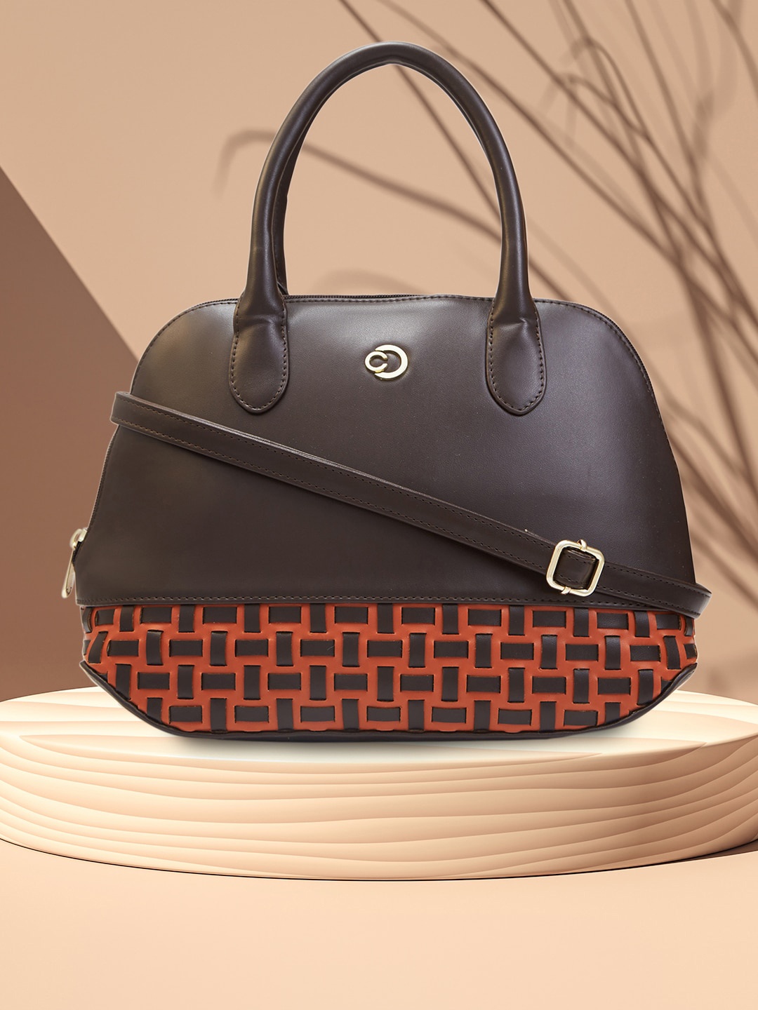 

Caprese Structured Handheld Bag, Brown