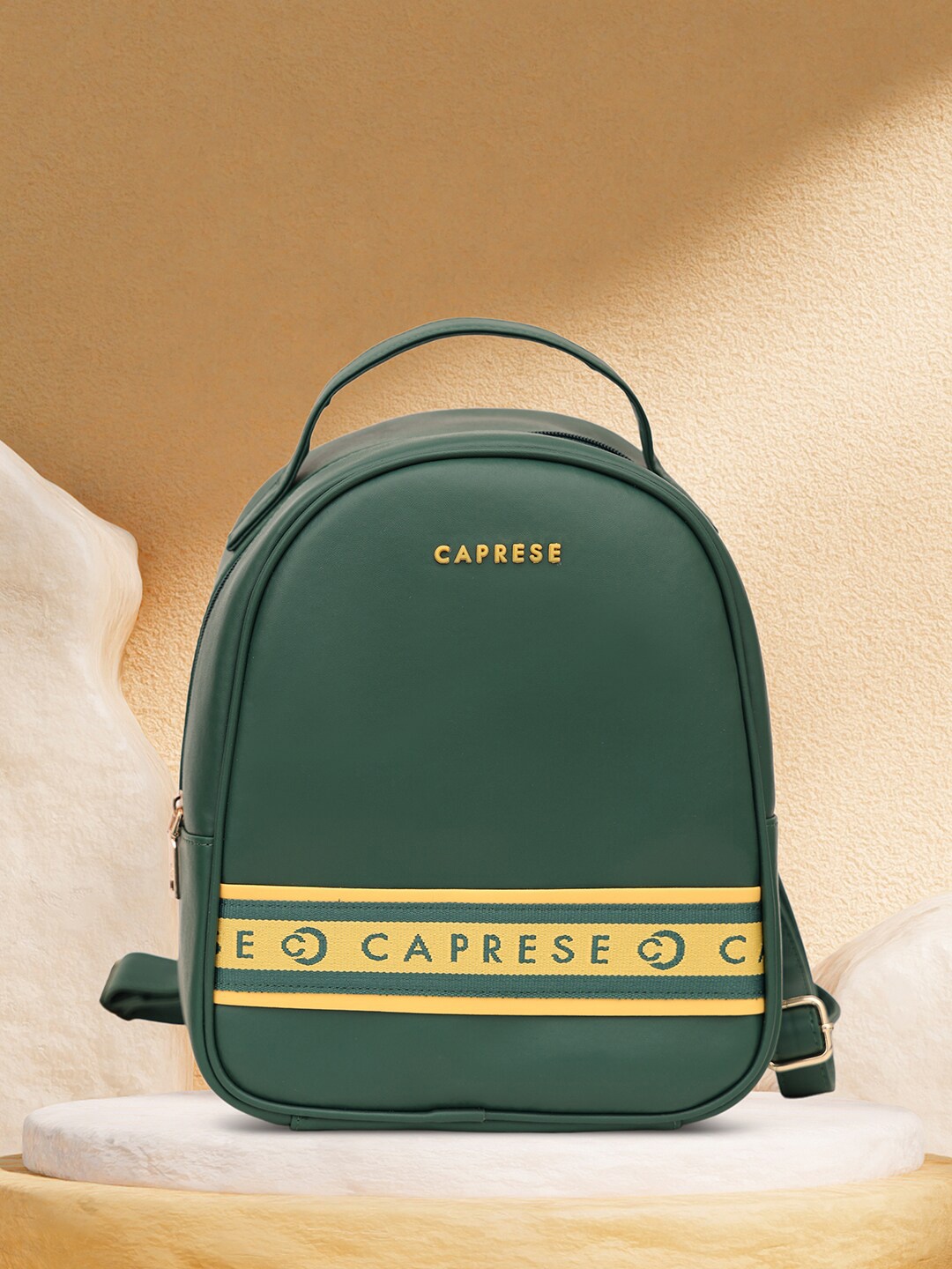 

Caprese Women Typography Printed Backpack, Green