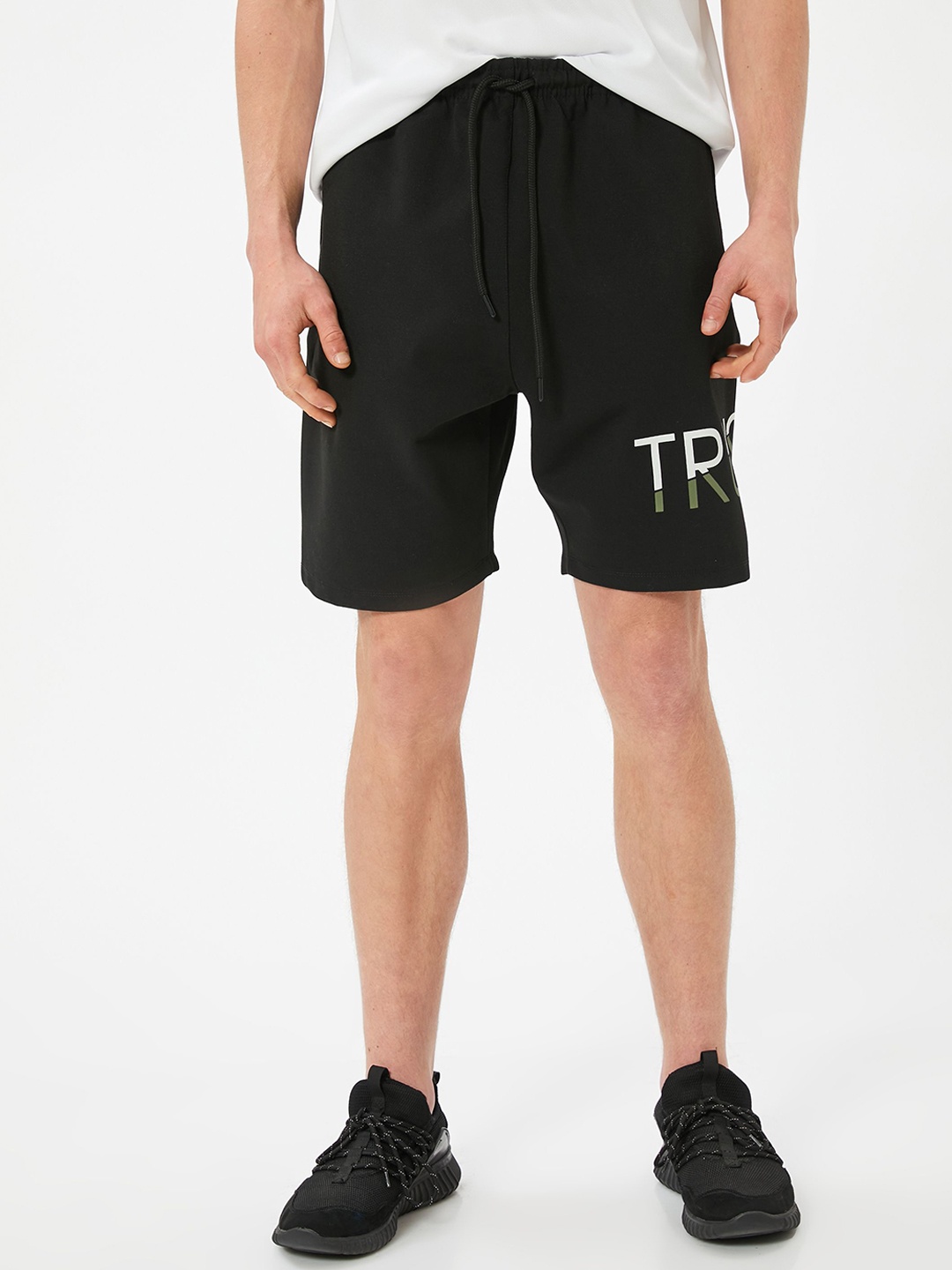 

Koton Men Mid-Rise Loose Fit Regular Shorts, Black