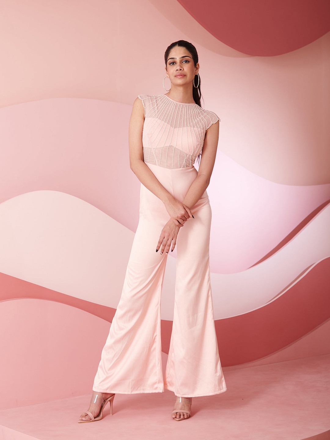 

Lea Clothing Co. Round Neck Jumpsuit, Pink