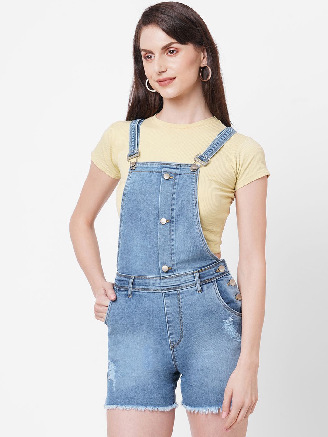 

Kraus Jeans Women Denim Slim-Fit Dungaree, Blue