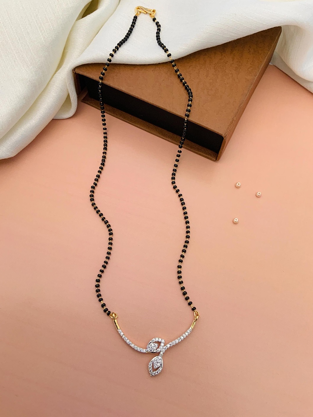 

ABDESIGNS Gold-Plated Artificial Stones and Beads Mangalsutra