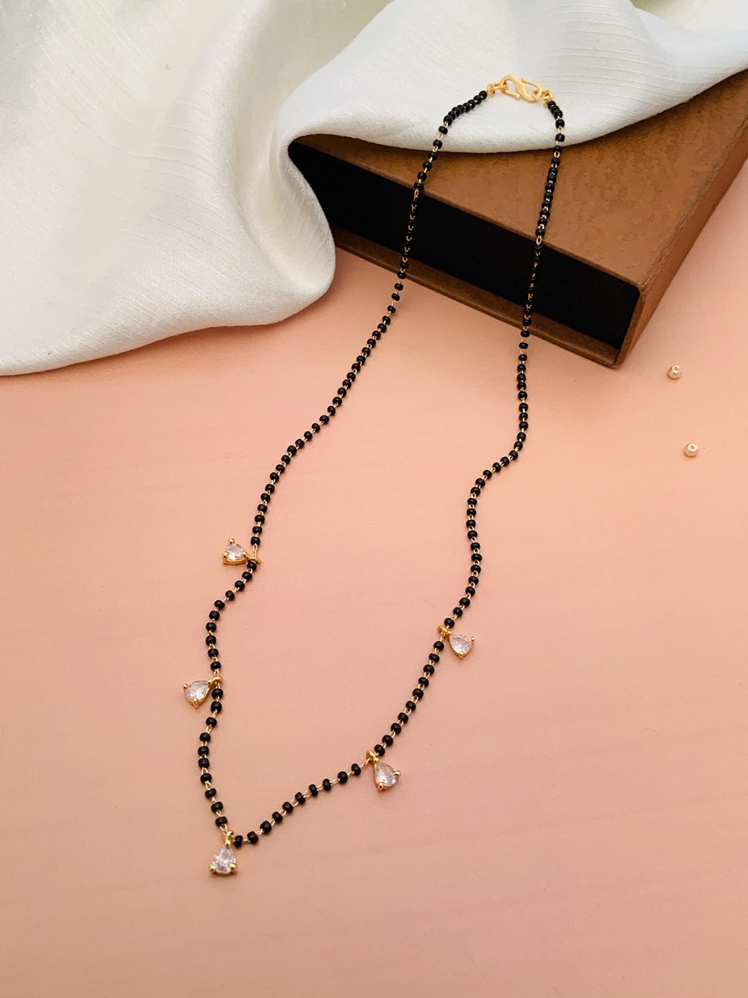 

ABDESIGNS Gold-Plated Artificial Stones and Beads Mangalsutra