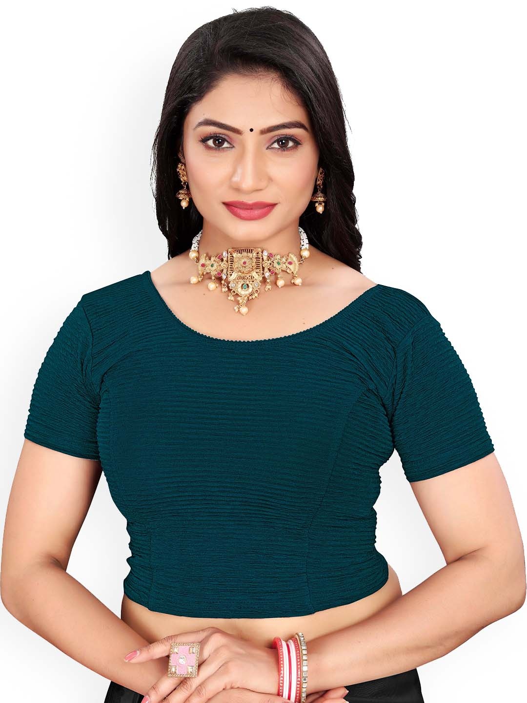 

RUNAYA NX Saree Blouse, Navy blue