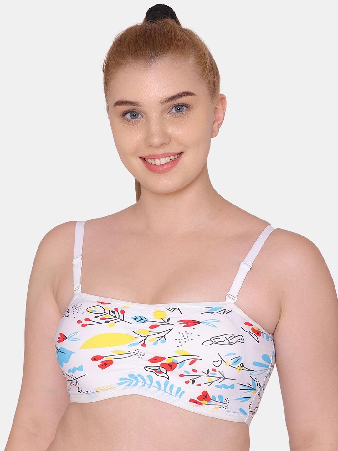 

Tweens Women Floral Printed Medium Coverage Lightly Padded Bra, White