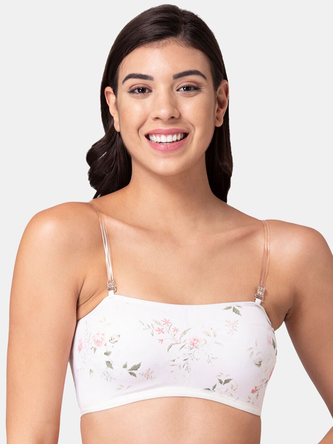 

Tweens Women Floral Printed Medium Coverage Lightly Padded Bra, White