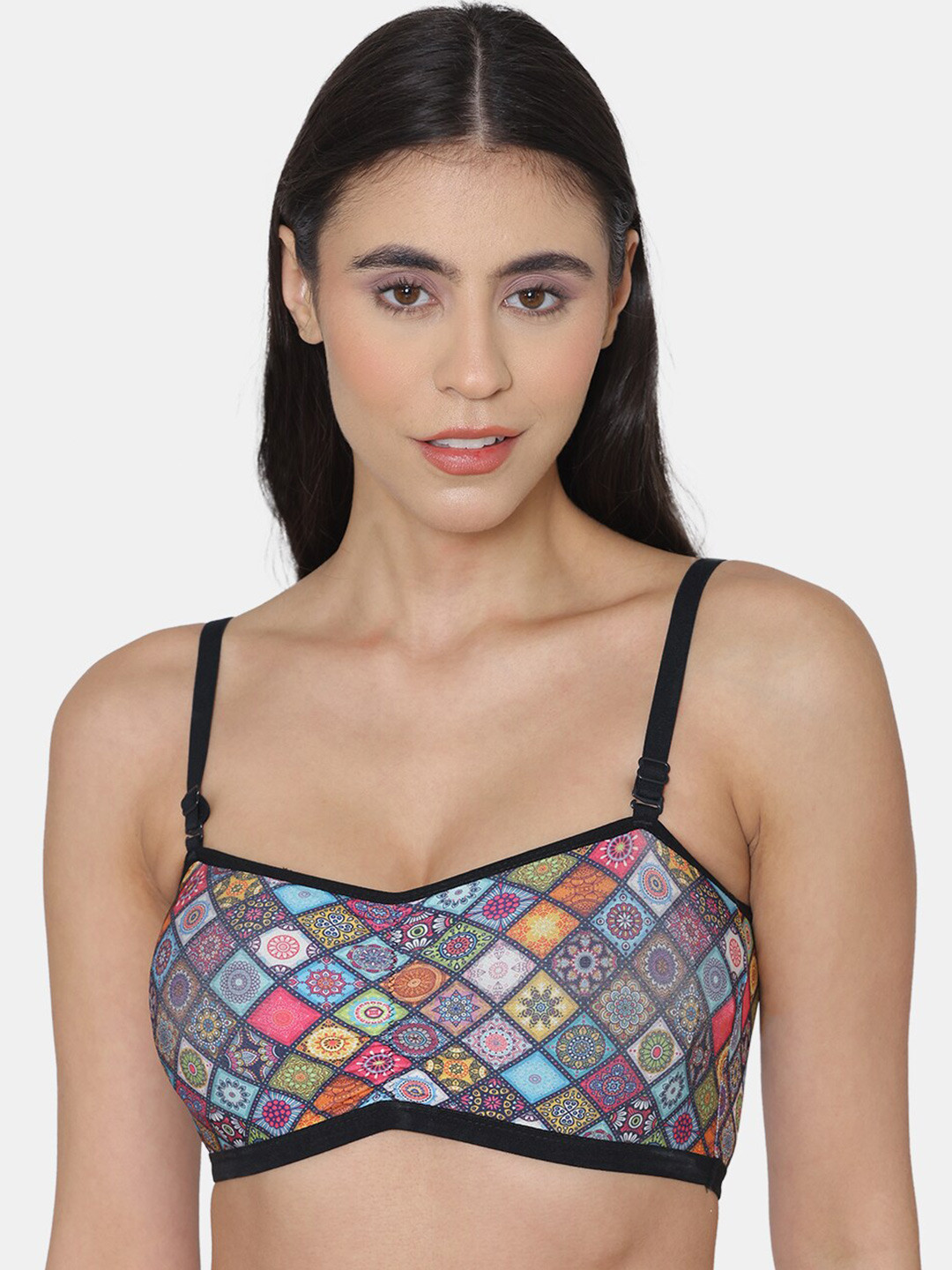 

Tweens Floral Cotton Beginners Bra - Medium Coverage Lightly Padded, Blue