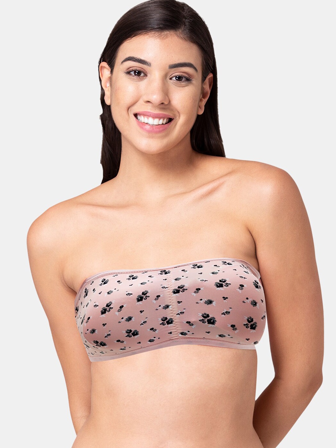 

Tweens Women Floral Printed Medium Coverage Lightly Padded Bra, Peach