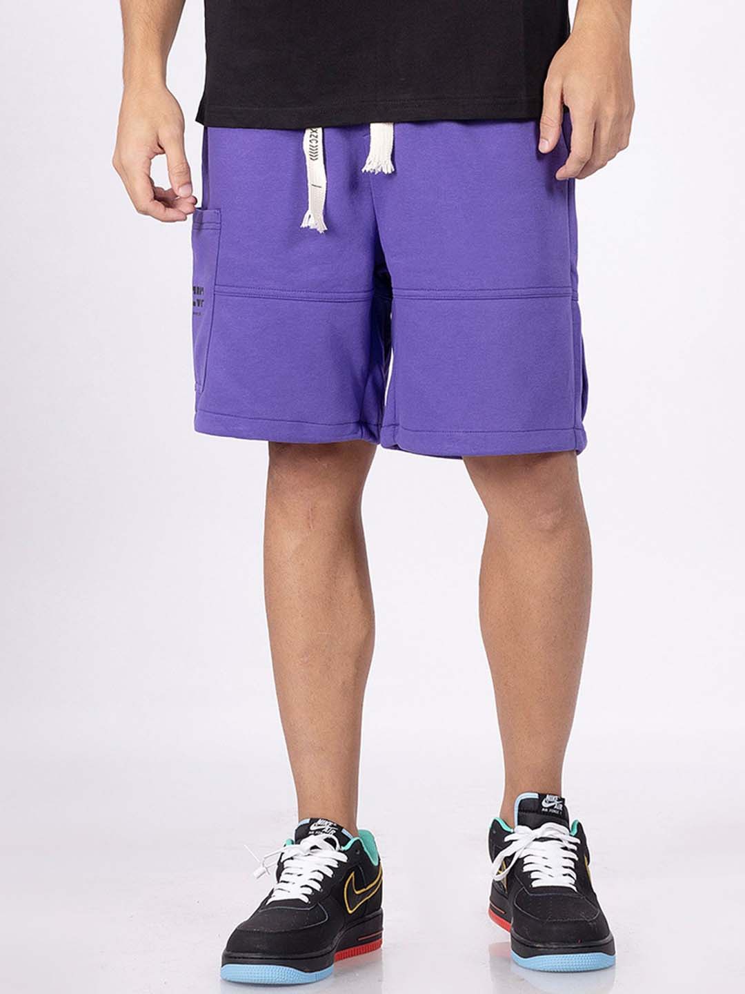 

DIMEH Men High-Rise Outdoor Sports Shorts, Purple