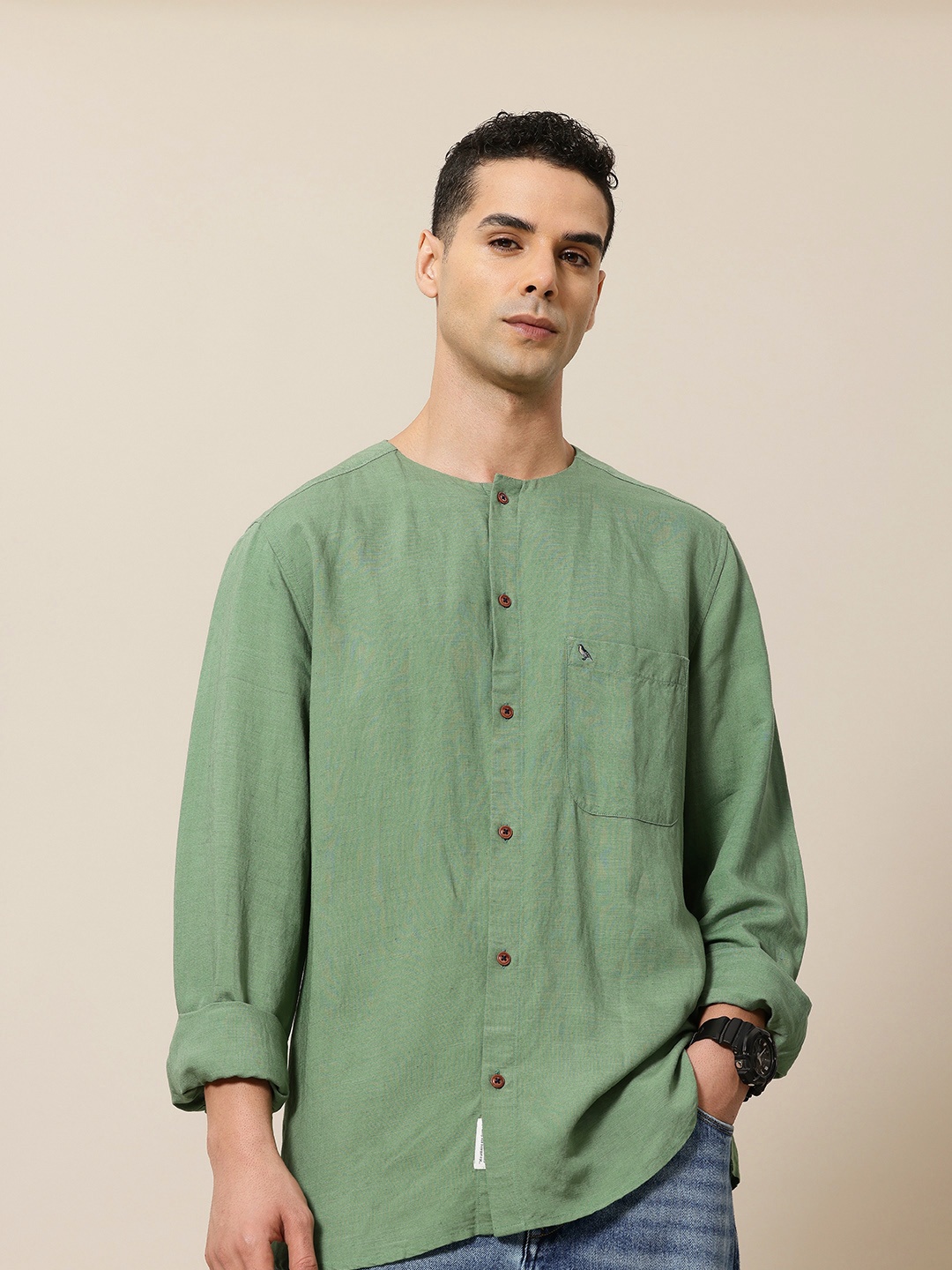 

Mr Bowerbird Men Casual Shirt, Green