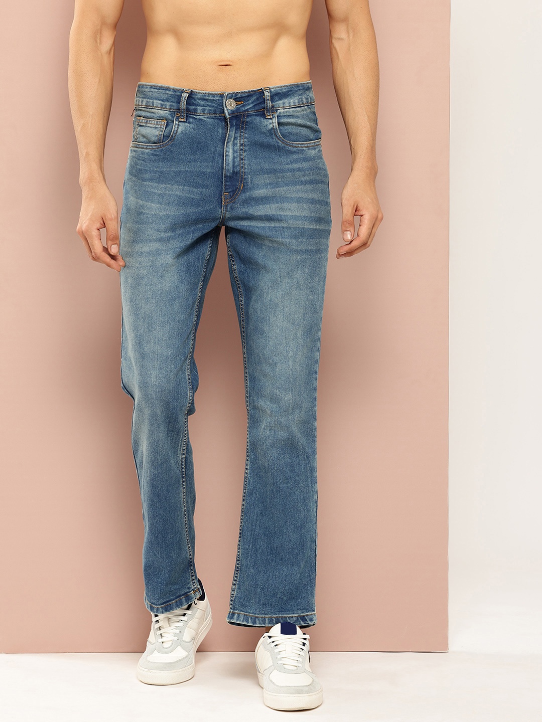 

Harvard Men Bootcut Light Fade Stretchable Jeans, Blue