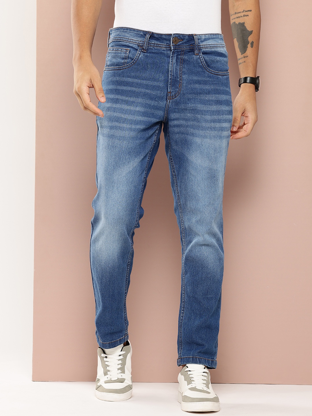 

Harvard Men Light Fade Stretchable Slim Fit Jeans, Blue