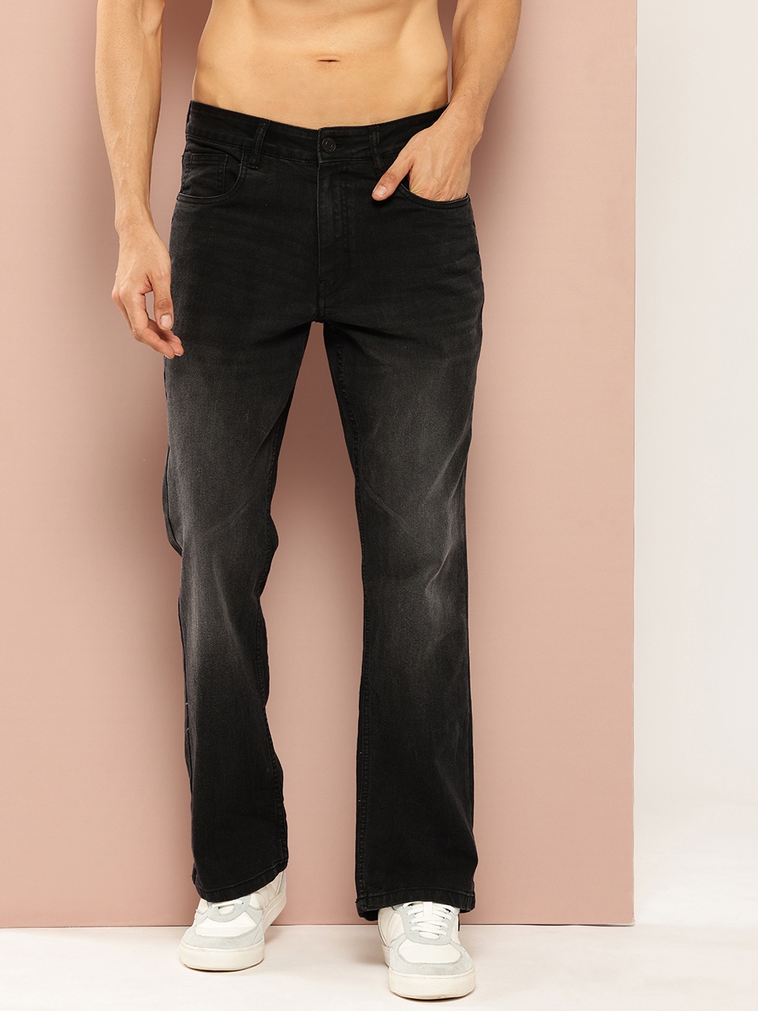 

Harvard Men Light Fade Bootcut Stretchable Jeans, Charcoal