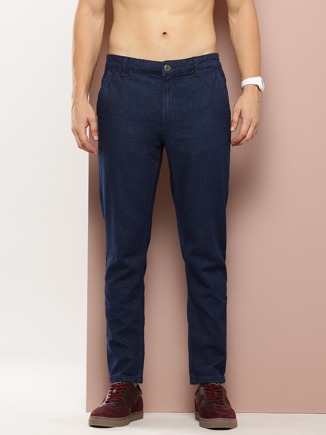 

Harvard Men Pure Cotton Tapered Fit Jeans, Navy blue