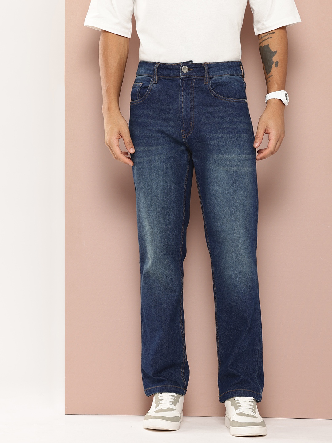 

Harvard Men Light Fade Stretchable Regular Fit Jeans, Navy blue