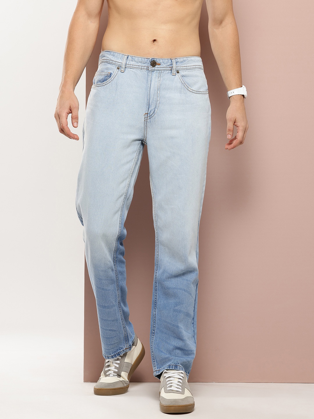 Harvard Men Pure Cotton Regular Fit Jeans, Blue