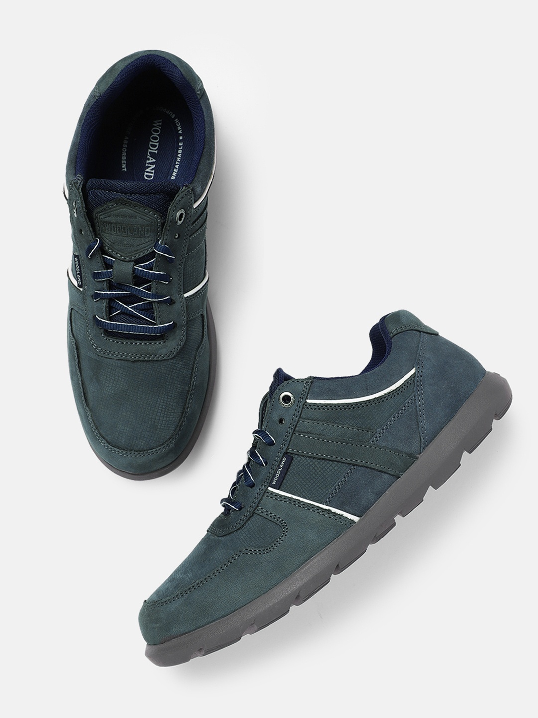 

Woodland Men Leather Sneakers, Navy blue