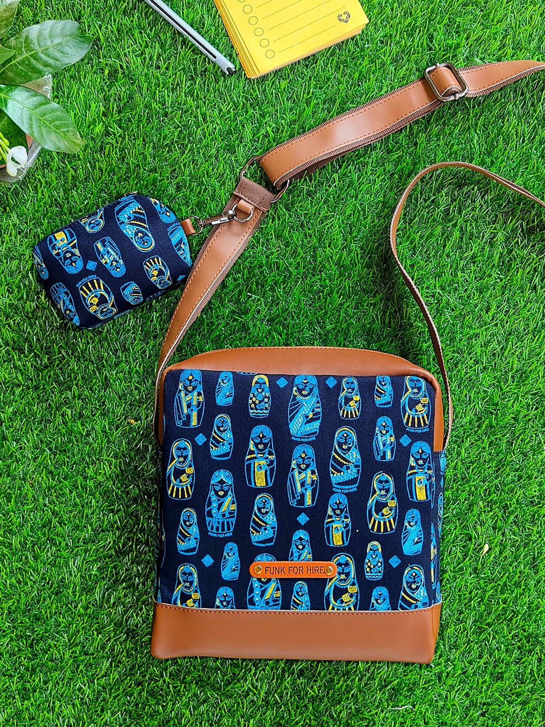 

Funk For Hire Ethnic Motifs Embellished Shopper Tote Bag, Navy blue