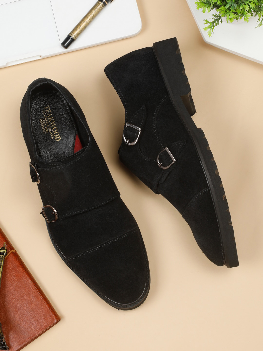 

Teakwood Leathers Men Suede Slip-On Sneakers, Black