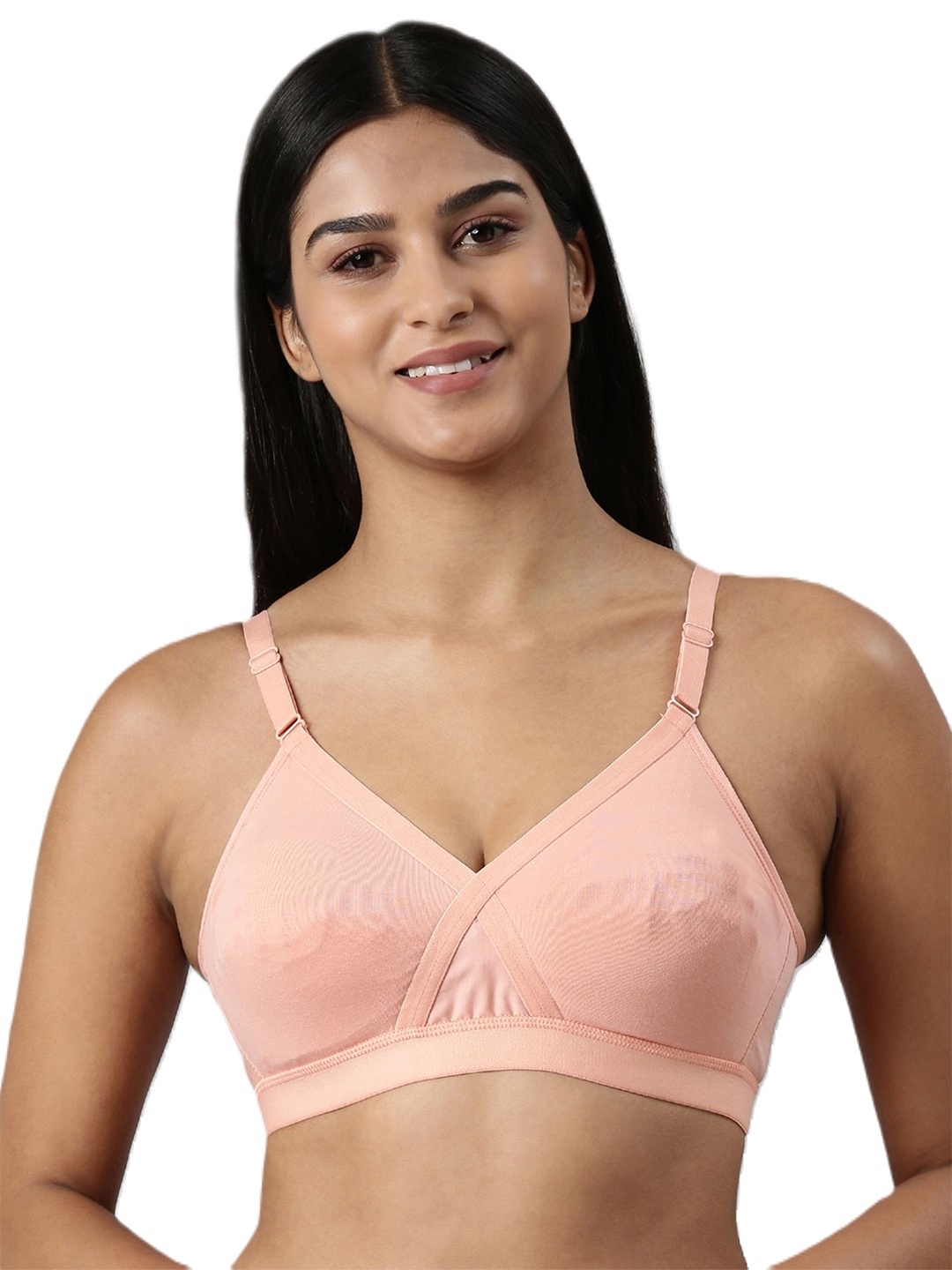 

BLOSSOM Full Coverage Non Padded Non-Wired Seamless Everyday Bra-All Day Comfort, Peach