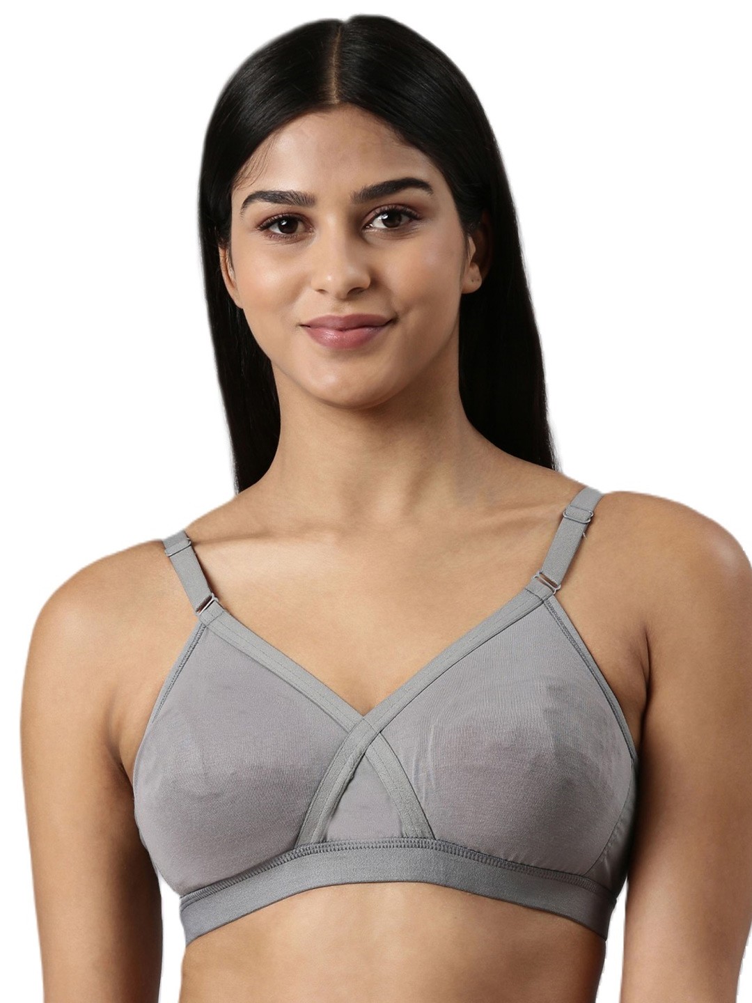 

BLOSSOM Solid Full Coverage Bra, Grey